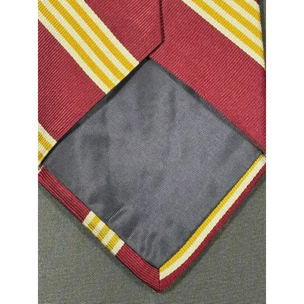 J.Z. Richards Men’s Silk Tie Gray Navy Gold Geometric Handmade USA 58”